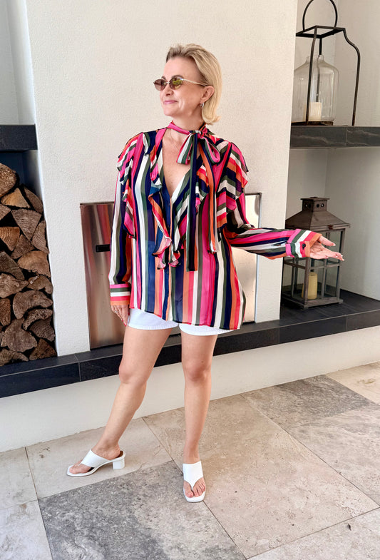 TRELISE COOPER Sheer Striped Top