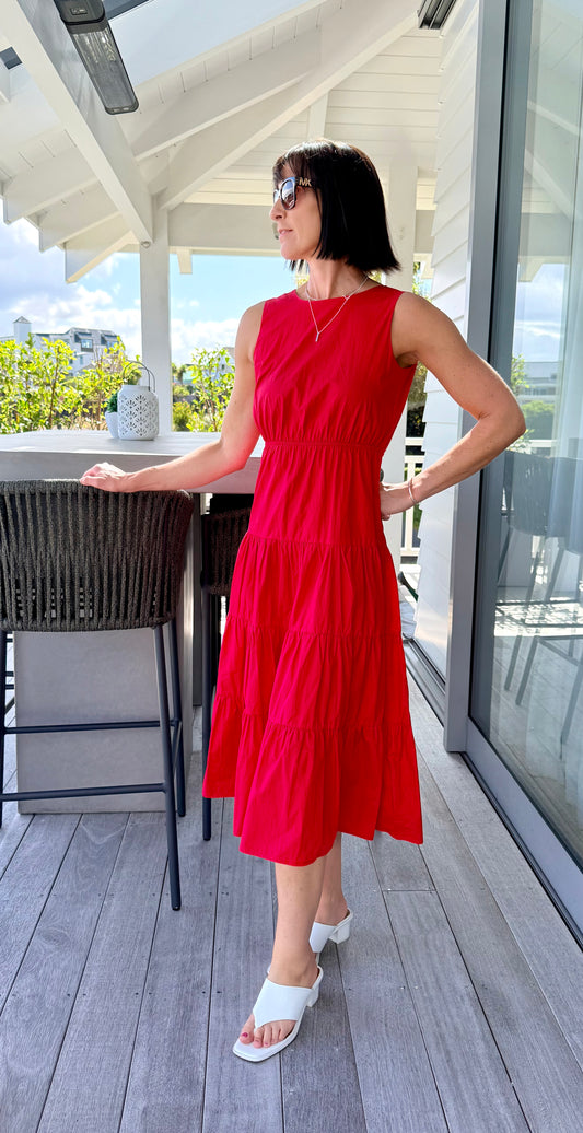 URBAN REVIVO Red Midi Dress