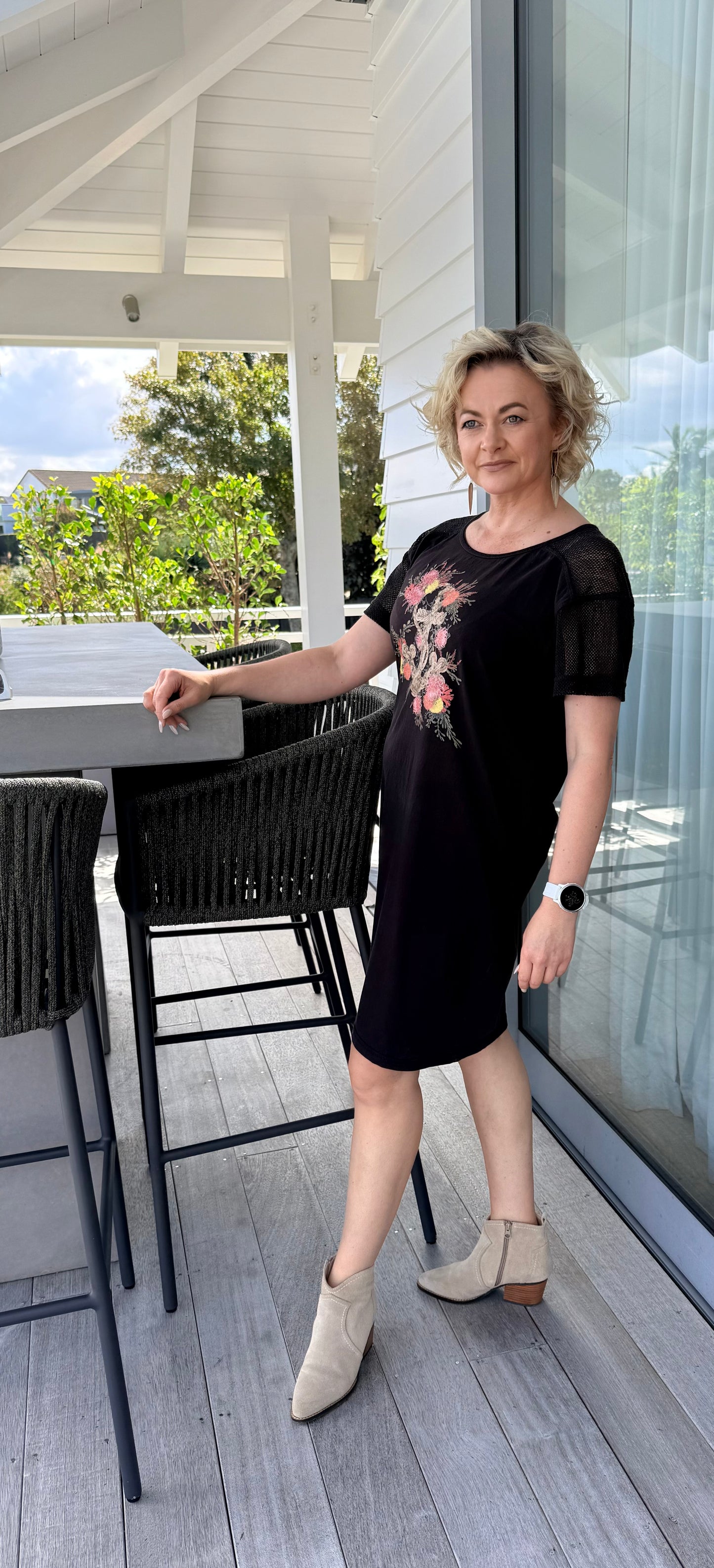 KATE SYLVESTER Black Knee Length Dress