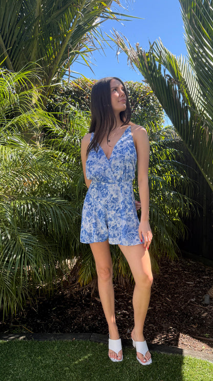 RUBY Blue Floral Playsuit